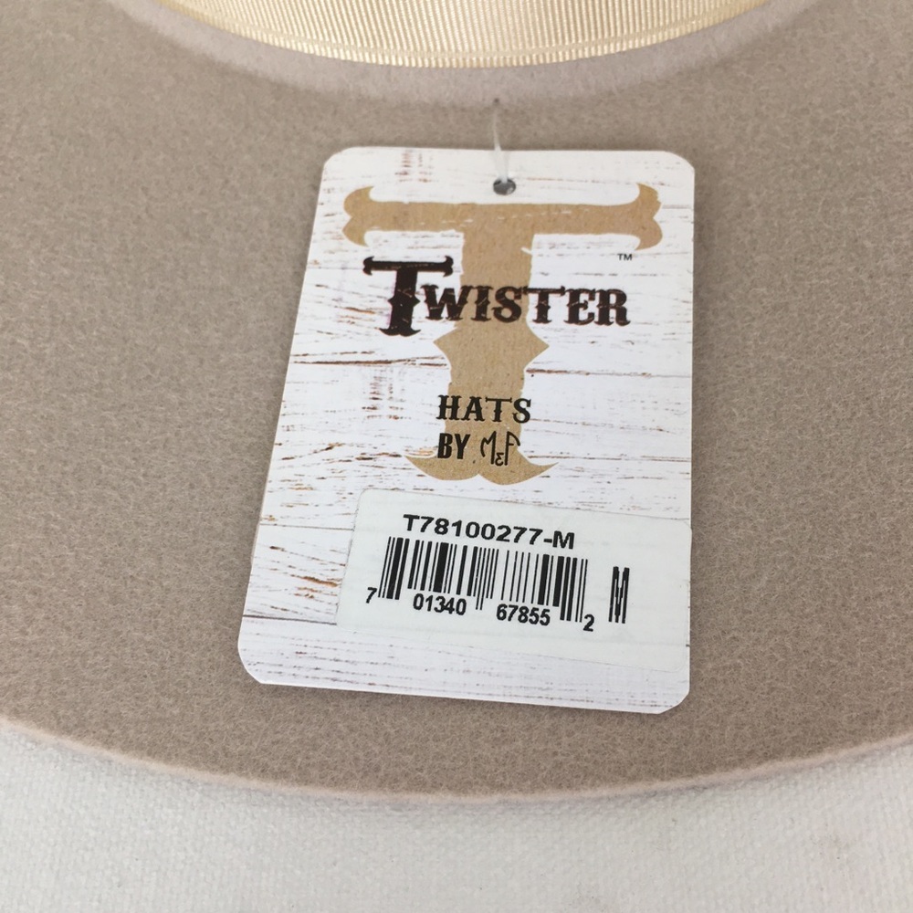 Wool Hat By Twister Cream NEW Size Medium Boho Cowgirl Cowboy Hat Western NWT - Picture 6 of 12